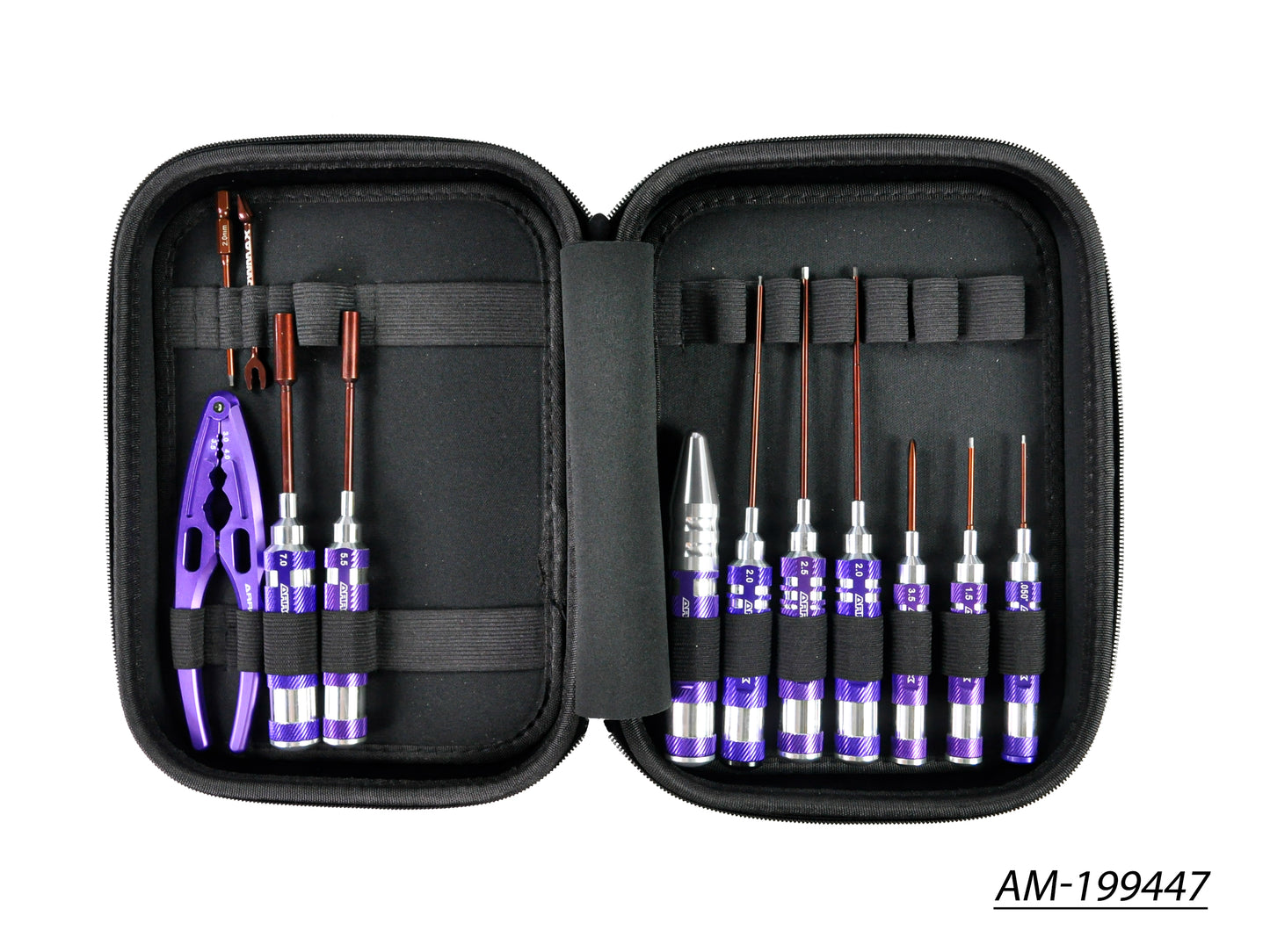 AM Toolset For 1/10 Offroad (12Pcs) With Tools Bag (AM-199447)