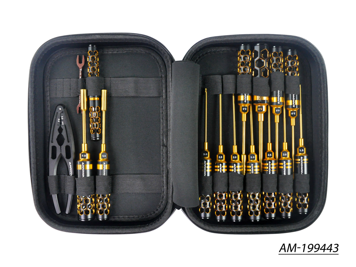 AM Toolset For Offroad (16Pcs) With Tools Bag Black Golden (AM-199443)