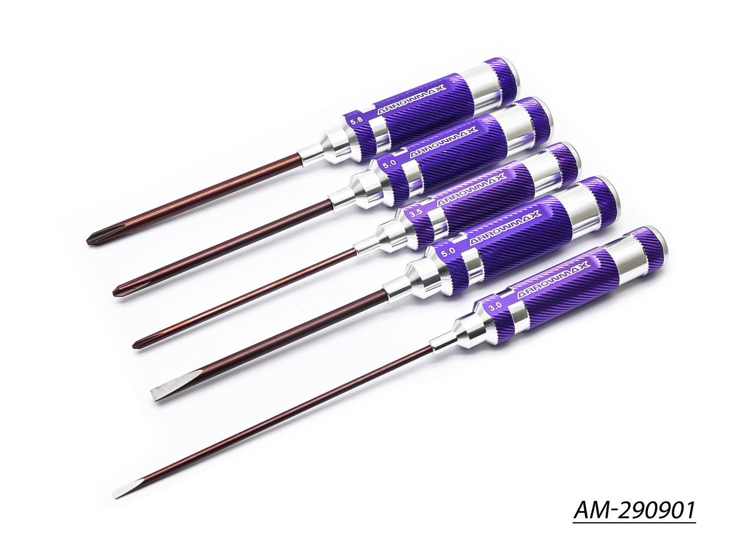 Phillips Screwdriver Set 3.5 5.0 & 5.8 X 120MM + Flat Head Screwdriver Set 3.0 & 5.0 - 5-Teilig (AM-290901)