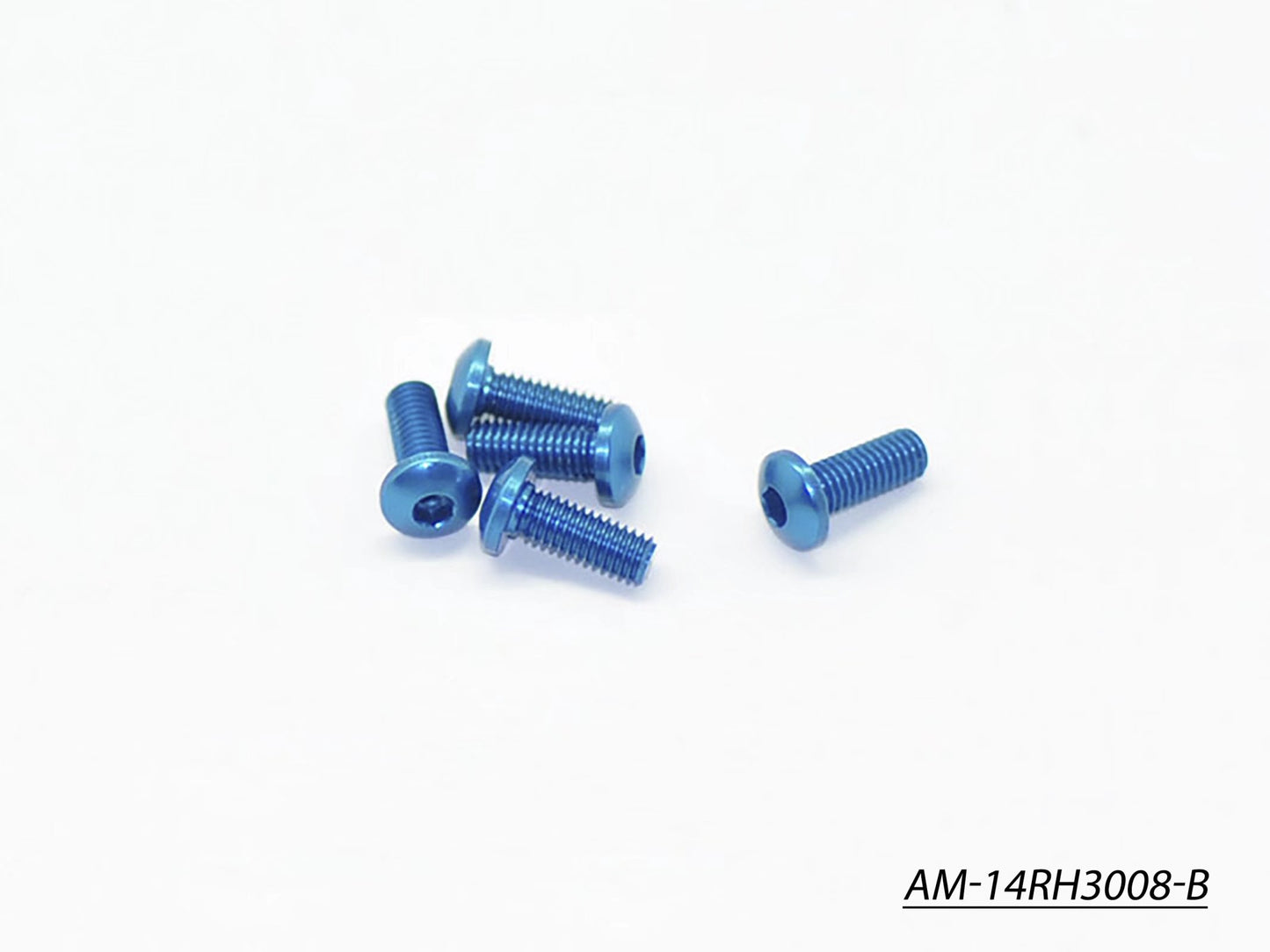 Alu Screw Allen Roundhead M3X8 Blue (7075) (5) (AM-14RH3008-B)