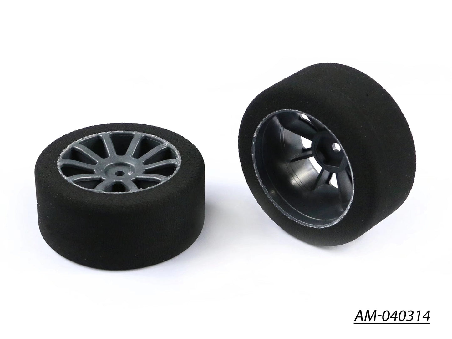 1/10 Foam Tyre Rim 30MM Rear 37 Shore Carbon (2) Italy (AM-040314)