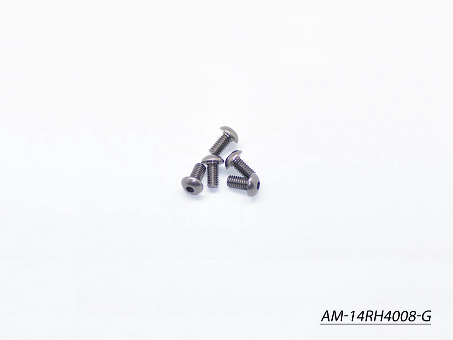 Alu Screw Allen Roundhead M4X8 Gray (7075) (5) (AM-14RH4008-G)