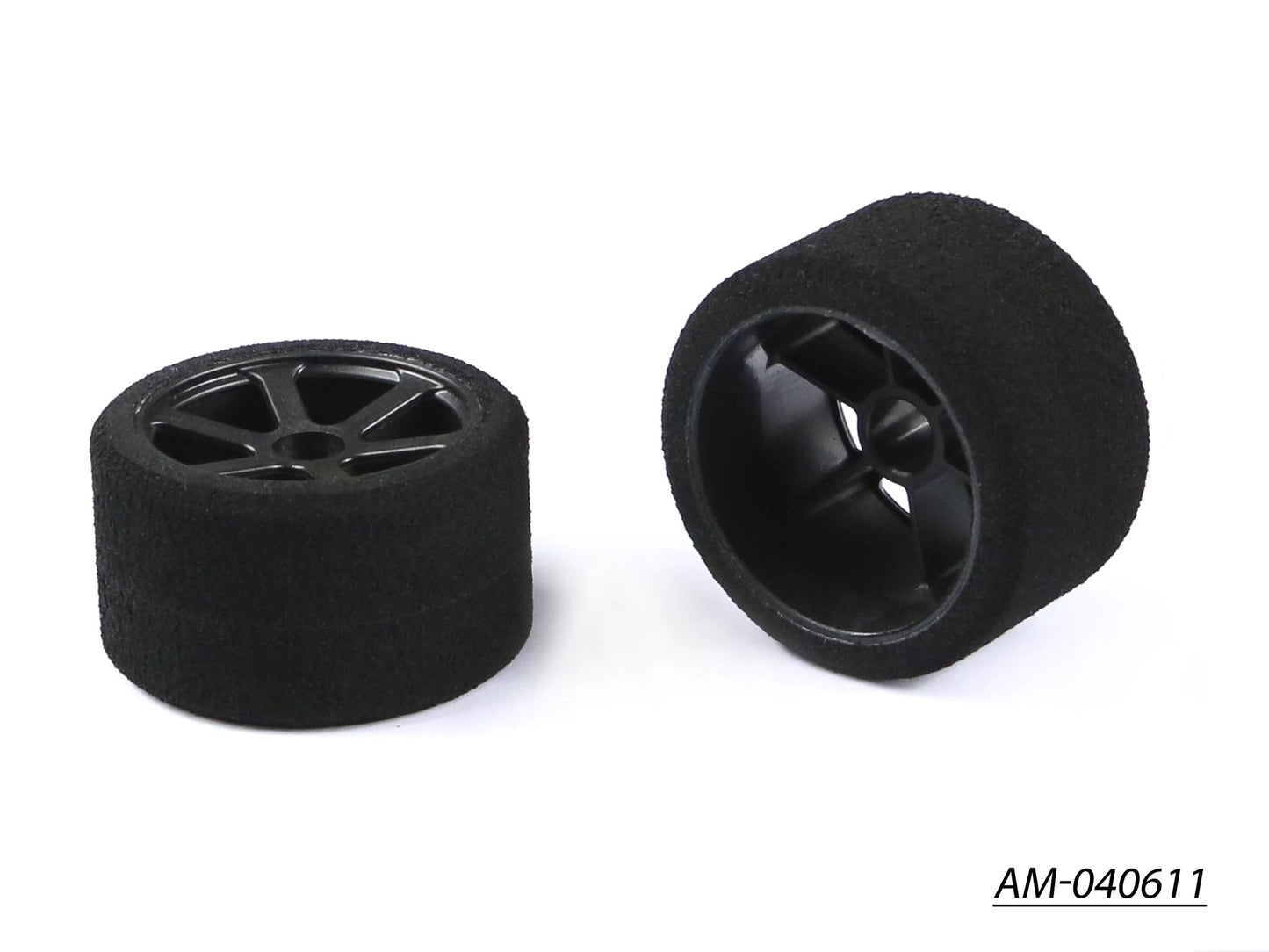 1/12 Foam Tyre Rim Front 25 Shore Carbon (2) Italy (AM-040611)