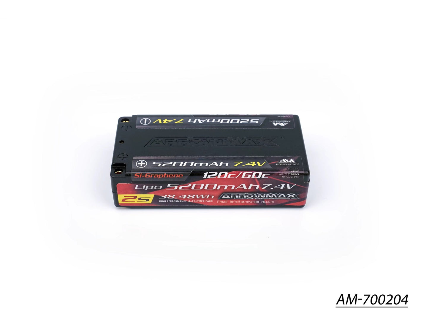 AM Lipo 5200mAh 2S Shorty - 7.4V 60C Continuous 120C Burst (Si-Graphene) (AM-700204)