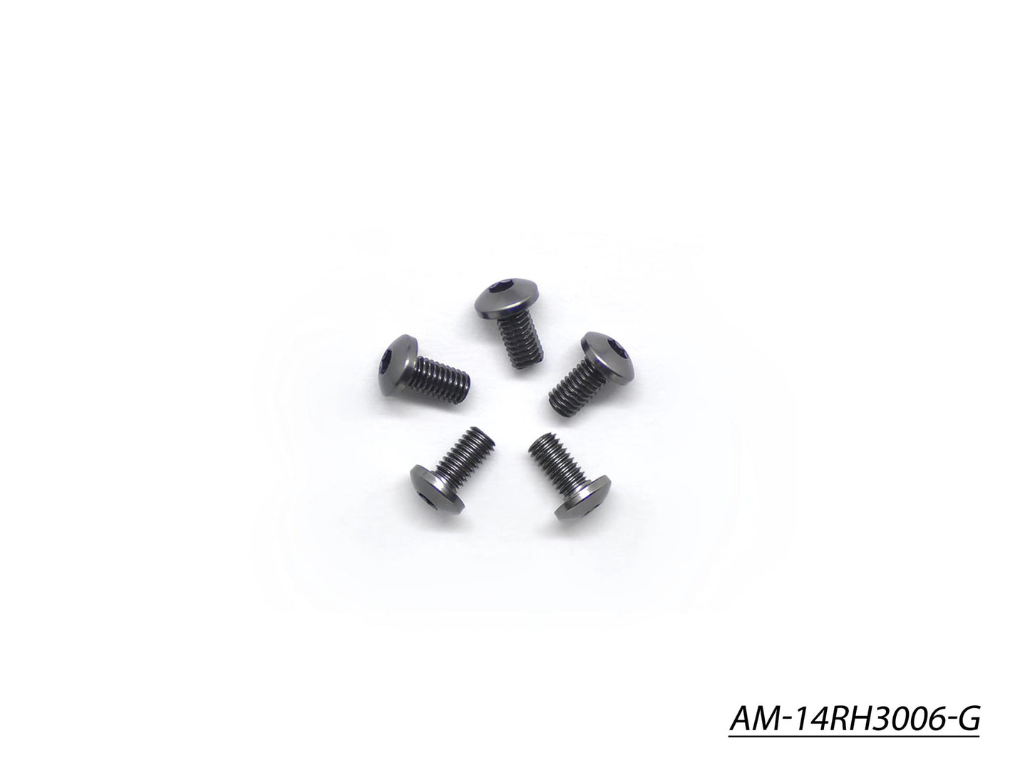 Alu Screw Allen Roundhead M3X6 Gray (7075) (5) (AM-14RH3006-G)