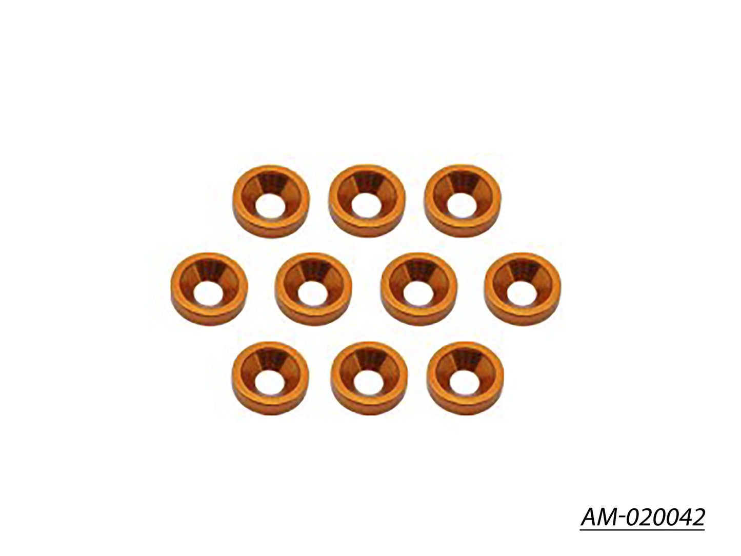 Alu M4 Countersink Washer-Orange (10) (AM-020042)