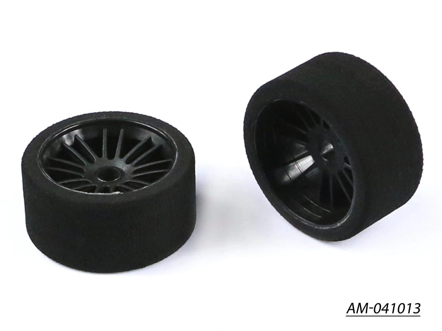 1/10 Pan Car Foam Tyre Rim Front 37 Shore Carbon (2) Italy (AM-041013)