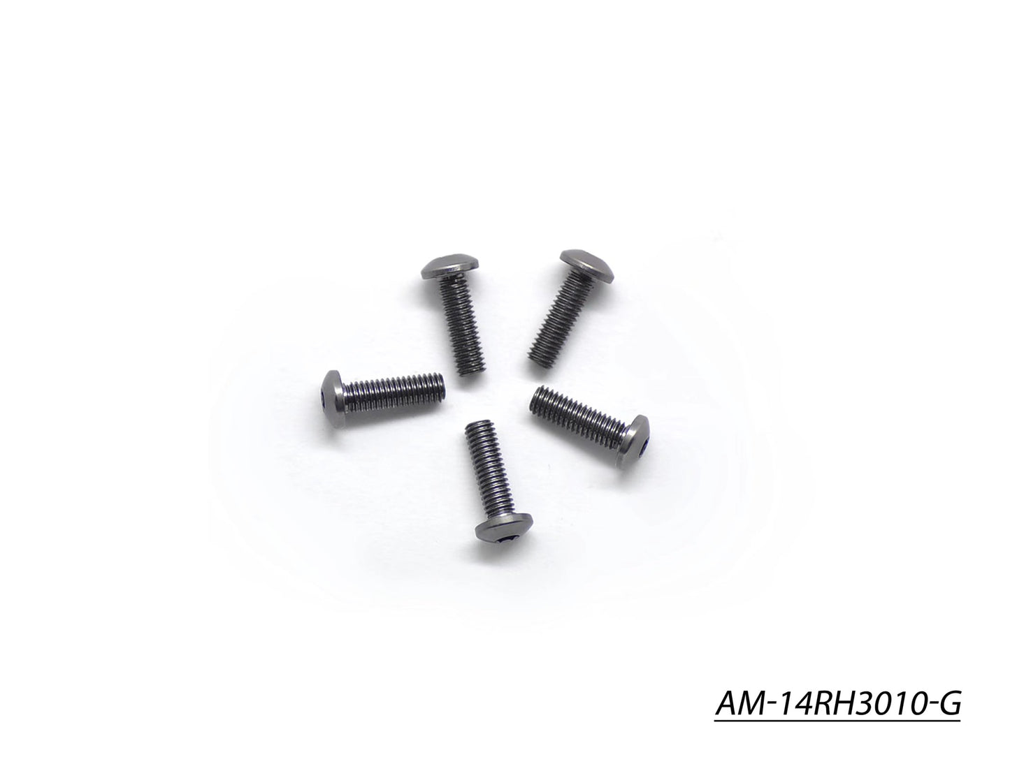 Alu Screw Allen Roundhead M3X10 Gray (7075) (5) (AM-14RH3010-G)