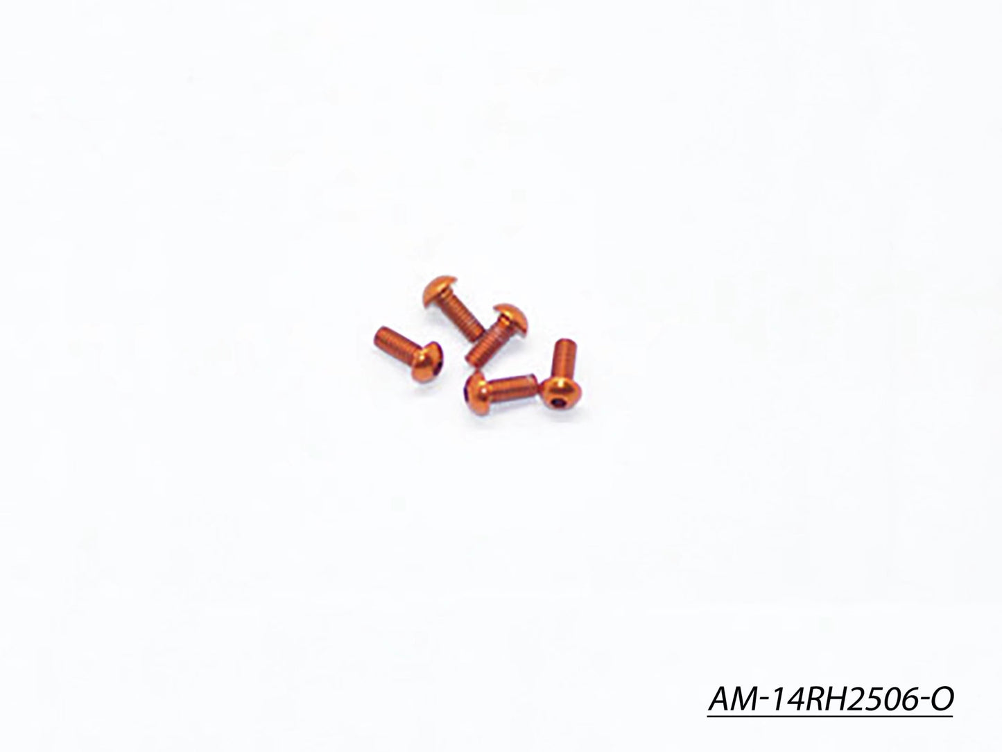 Alu Screw Allen Roundhead M2.5X6 Orange (7075) (5) (AM-14RH2506-O)