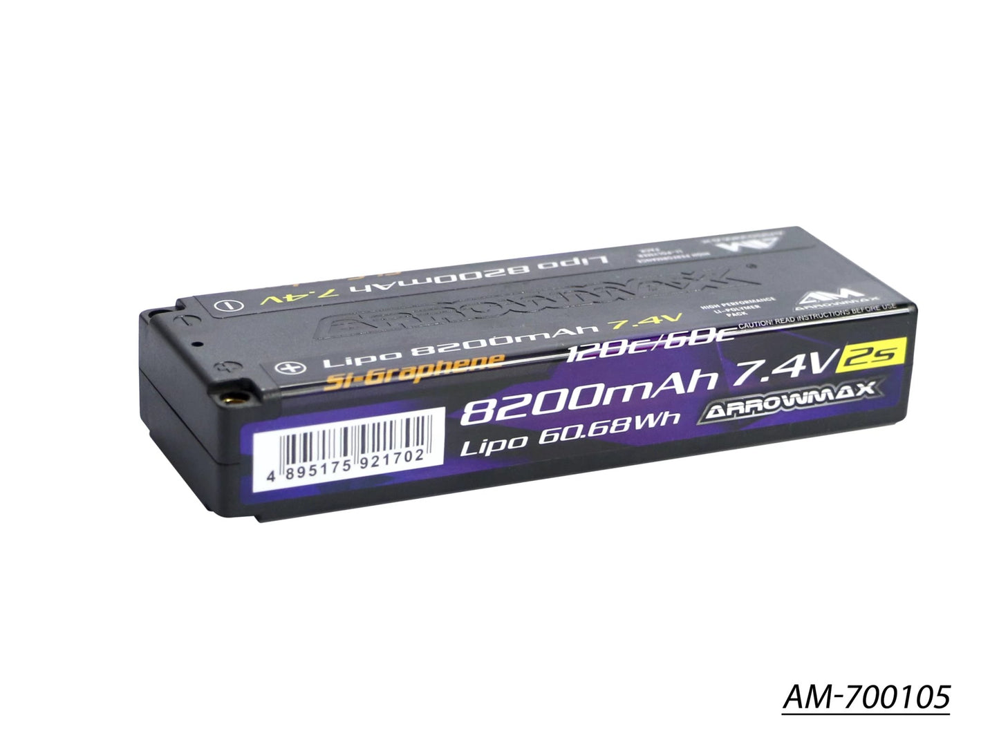 AM Lipo 8200mAh 2S TC - 7.4V 60C Continuous 120C Burst (Graphene Pro) (AM-700105)