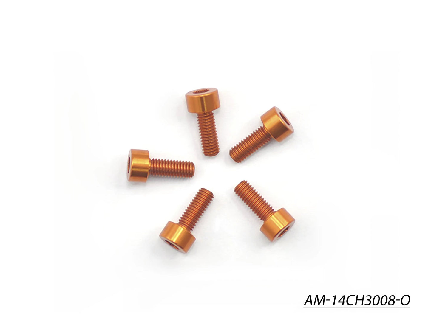Alu Screw Allen Cilinder Head M3X8 Orange (7075) (5) (AM-14CH3008-O)