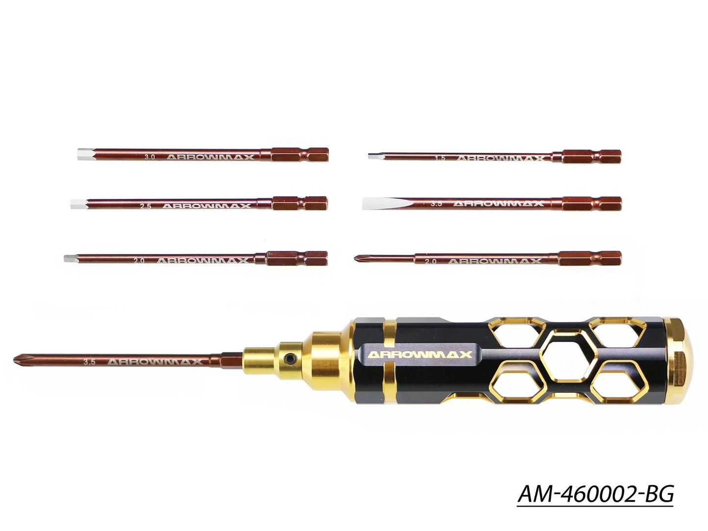Combo Quick Drive Tip Caddy Set - Metric - 7 Pcs Black Golden (AM-460002-BG)
