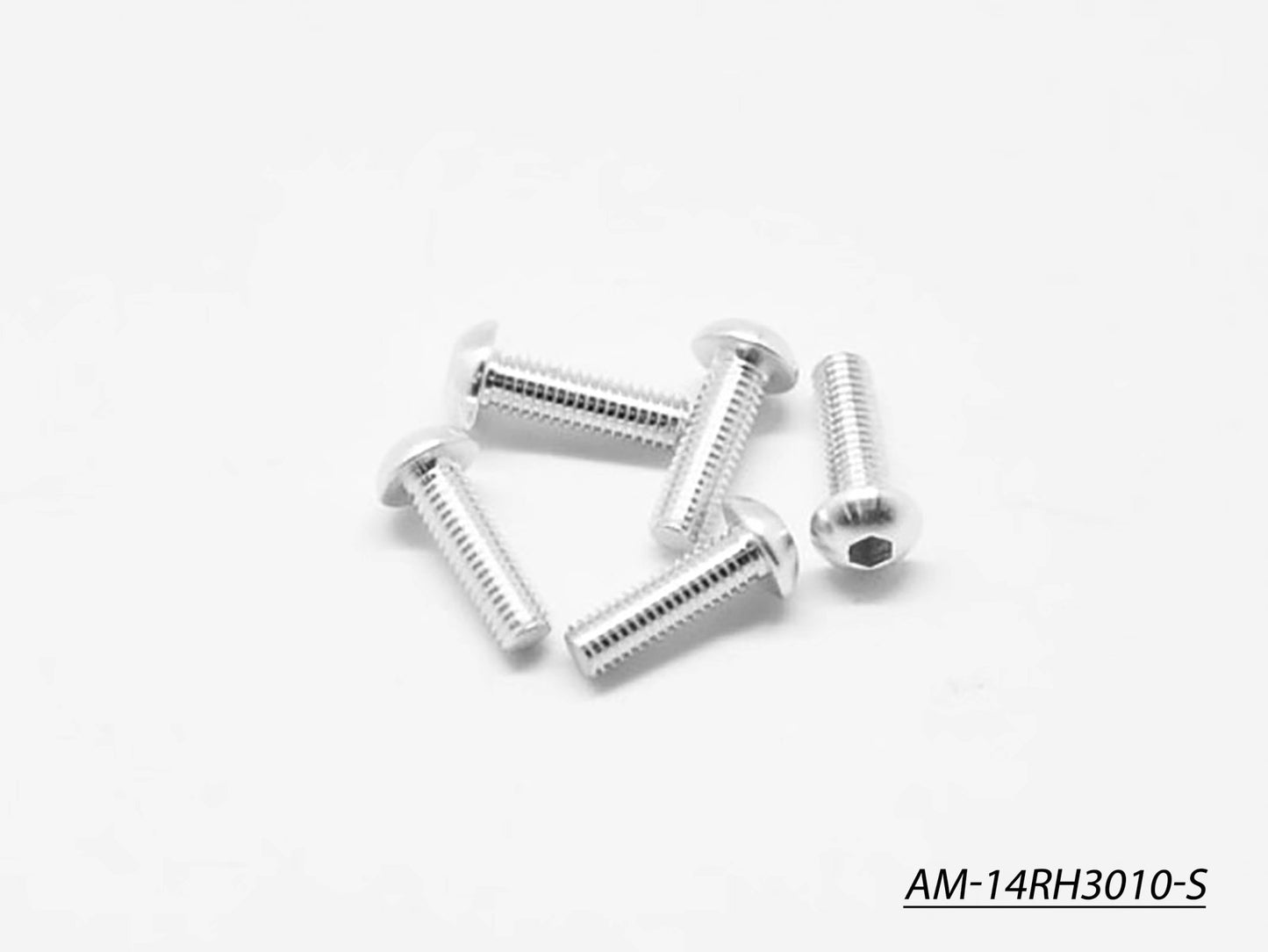 Alu Screw Allen Roundhead M3X10 Silver (7075) (5) (AM-14RH3010-S)