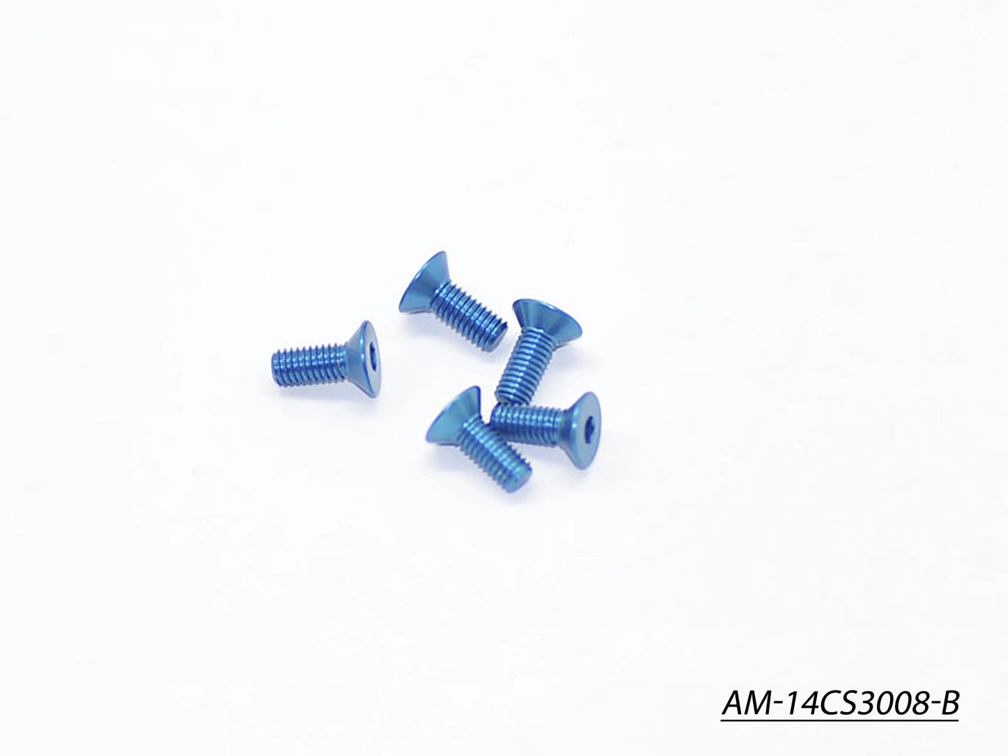 Alu Screw Allen Countersunk M3X8 Blue (7075) (5) (AM-14CS3008-B)