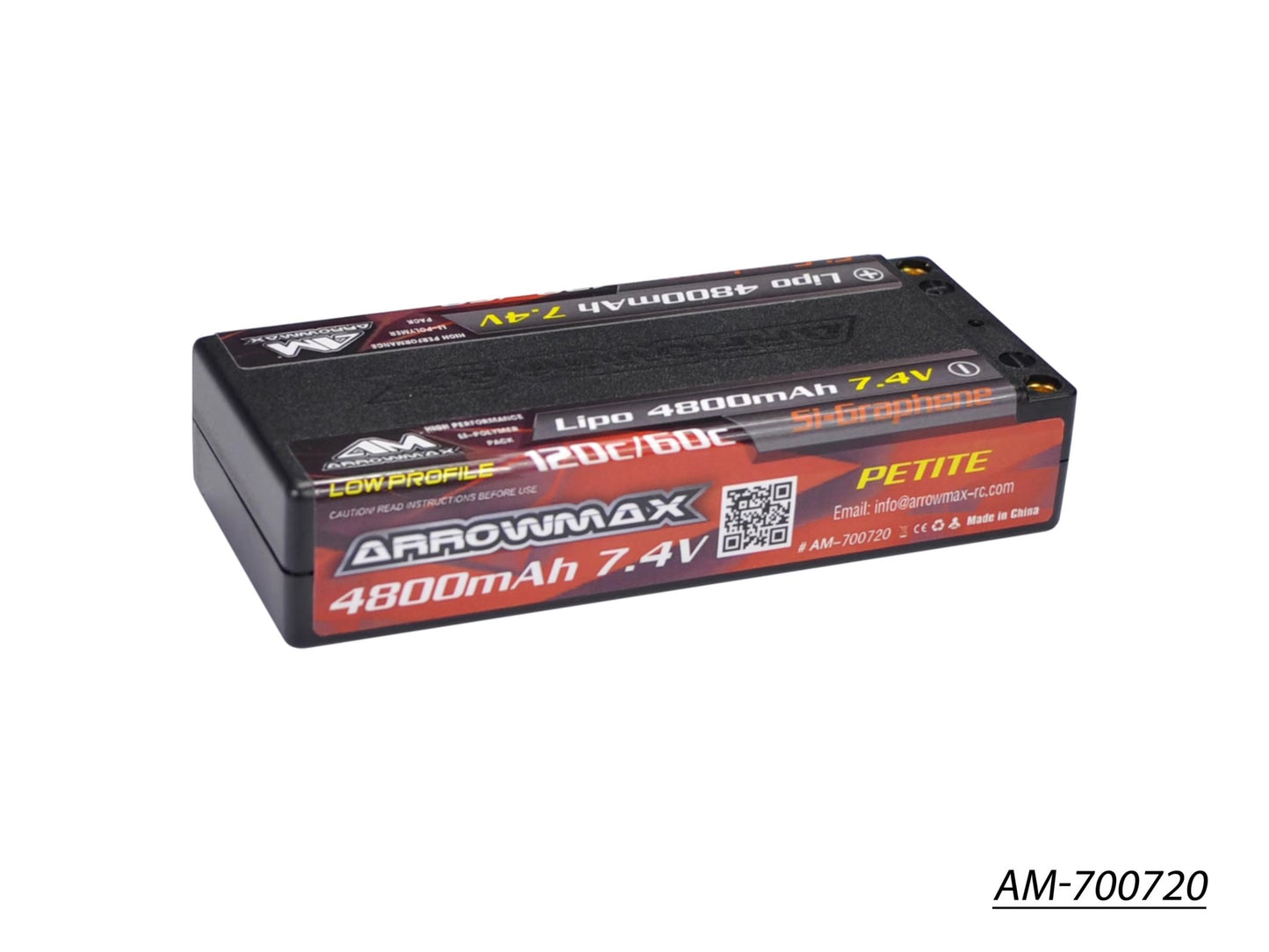 AM LiPo 4800mAh Low Profile Petite - 7.4V 60C/120C 5mm (Si-Graphene) (AM-700720)