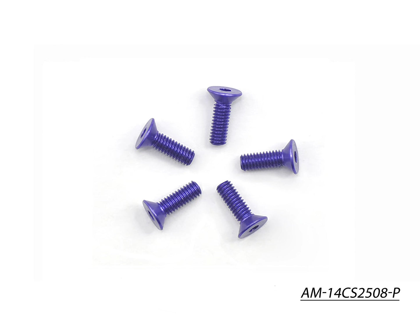 Alu Screw Allen Countersunk M2.5X8 Purple (7075) (5) (AM-14CS2508-P)
