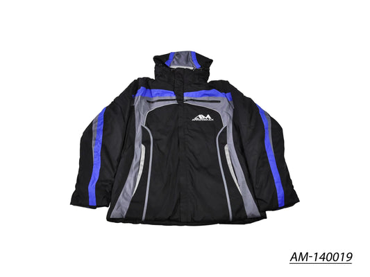 Winter Jacket AM Black-Blue Hooded (2XL) (AM-140019)