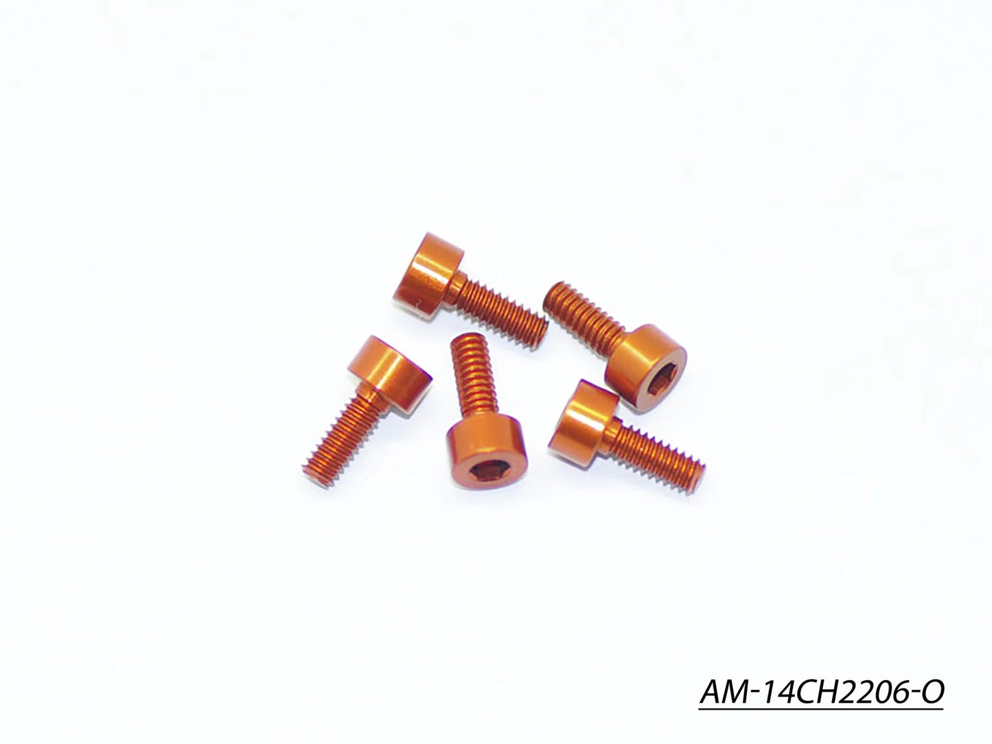 Alu Screw Allen Cilinder Head M2.2X6 Orange (7075) (5) (AM-14CH2206-O)