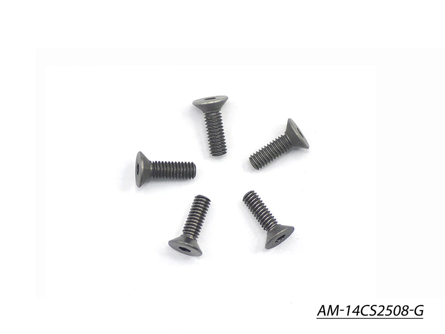 Alu Screw Allen Countersunk M2.5X8 Gray (7075) (5) (AM-14CS2508-G)