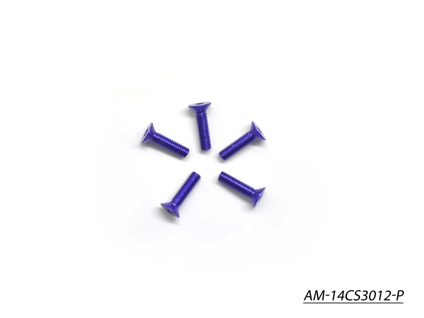 Alu Screw Allen Countersunk M3X12 Purple (7075) (5) (AM-14CS3012-P)