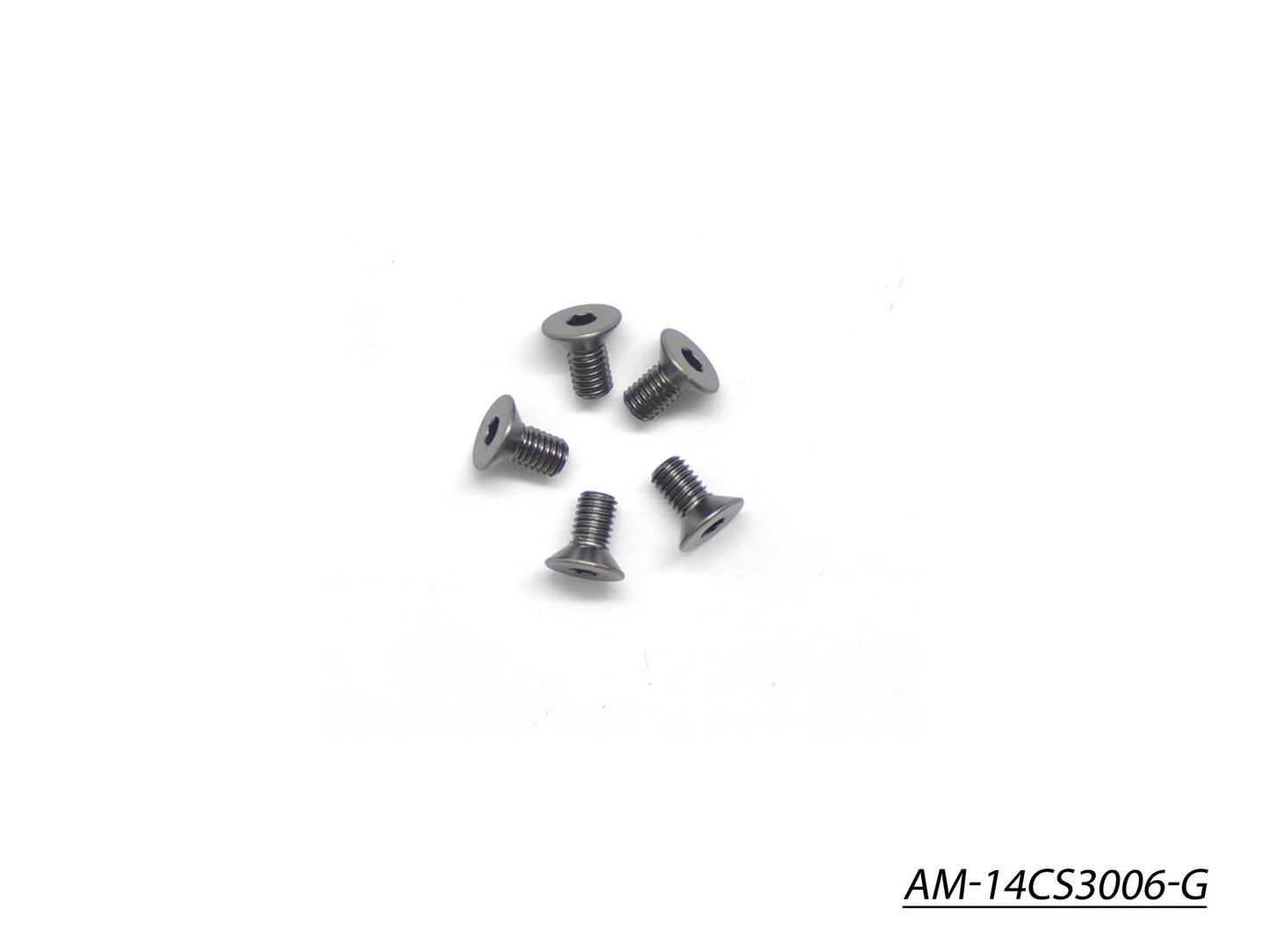 Alu Screw Allen Countersunk M3X6 Gray (7075) (5) (AM-14CS3006-G)