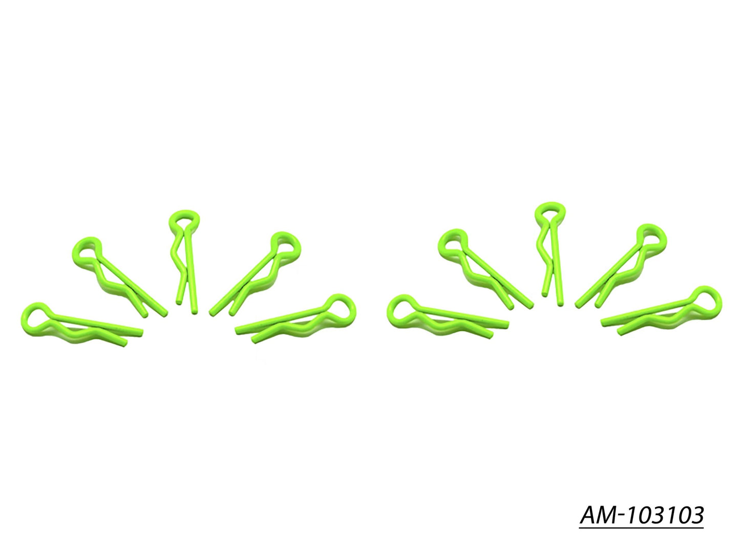 Small Body Clip 1/10 - Fluorescent Green (10) (AM-103103)