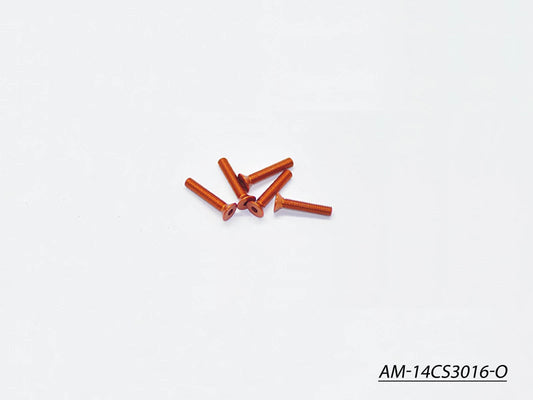 Alu Screw Allen Countersunk M3X16 Orange (7075) (5) (AM-14CS3016-O)