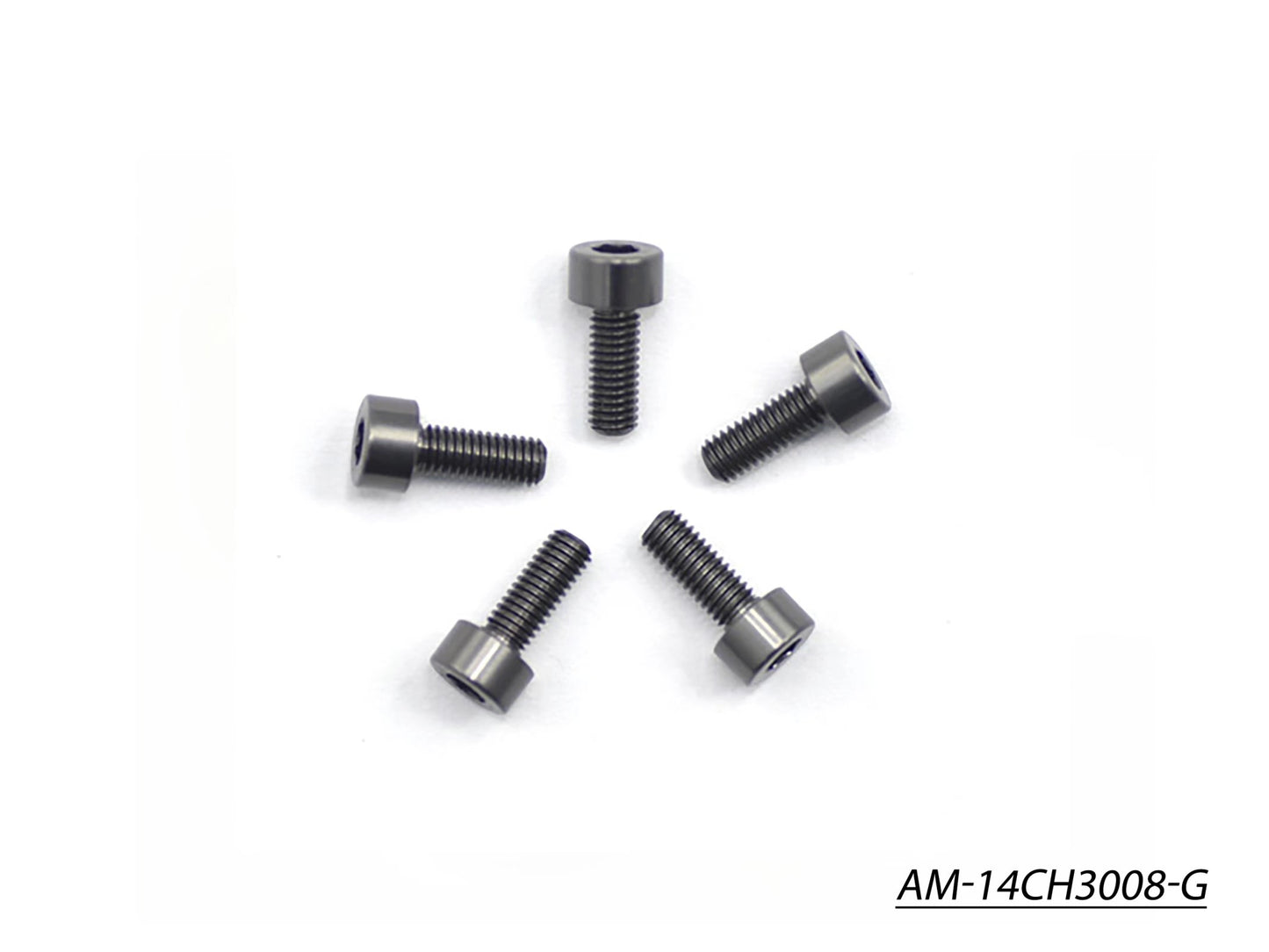 Alu Screw Allen Cilinder Head M3X8 Gray (7075) (5) (AM-14CH3008-G)