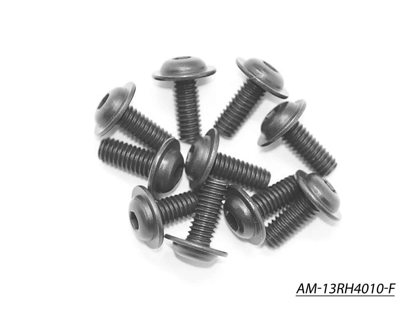 Screw Allen Roundhead Flanged M4X10 (10) (AM-13RH4010-F)
