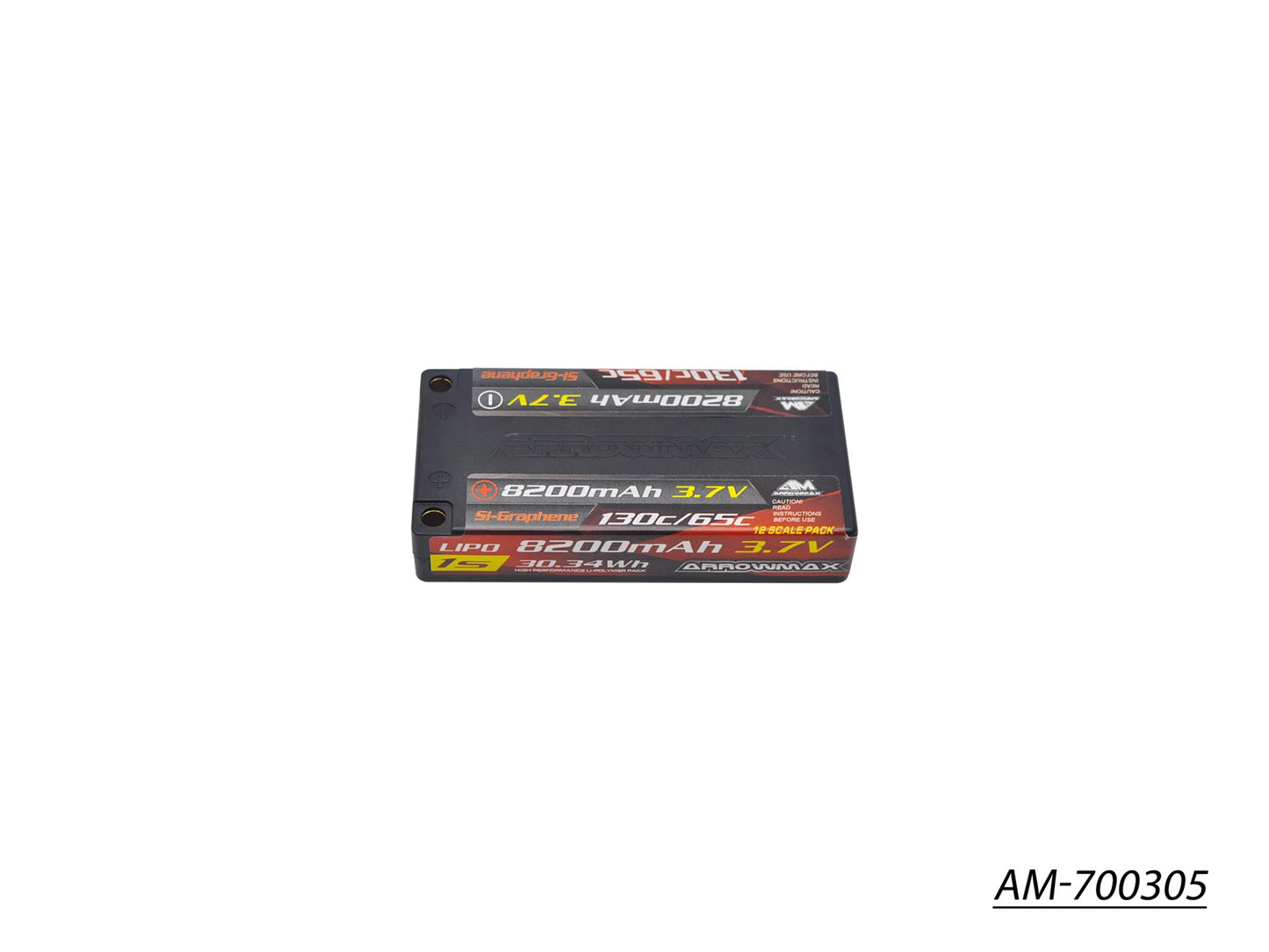 AM Lipo 8200mAh 1/12 Scale - 3.7V 65C Continuous 130C Burst 5mm (Si-Graphene) (AM-700305)