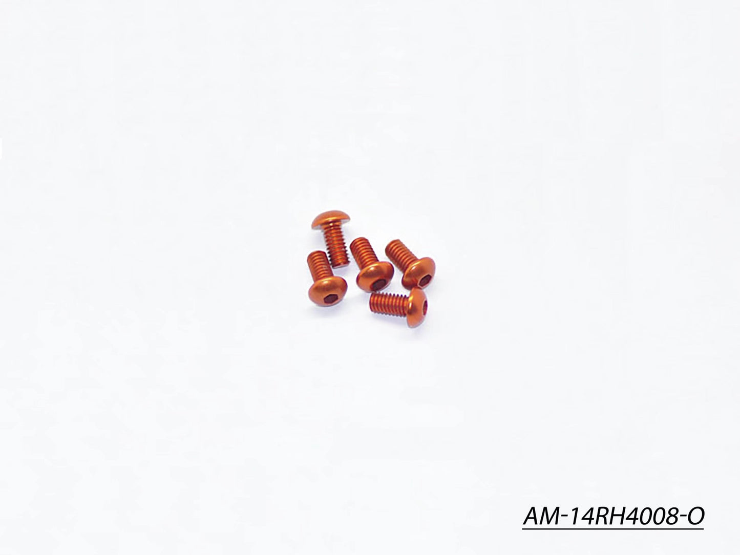 Alu Screw Allen Roundhead M4X8 Orange (7075) (5) (AM-14RH4008-O)