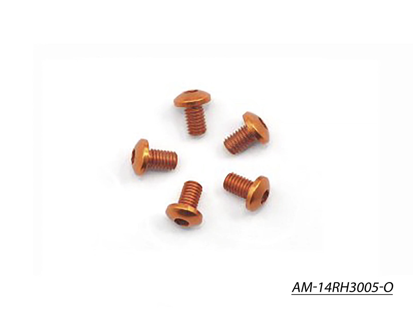 Alu Screw Allen Roundhead M3X5 Orange (7075) (5) (AM-14RH3005-O)