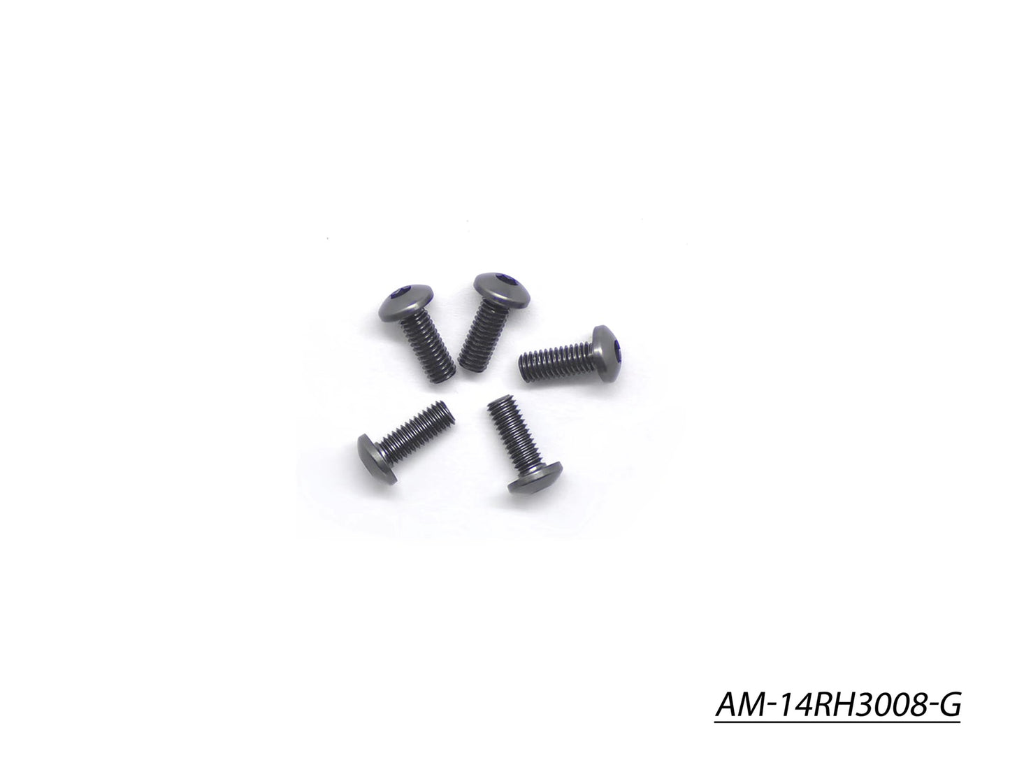 Alu Screw Allen Roundhead M3X8 Gray (7075) (5) (AM-14RH3008-G)