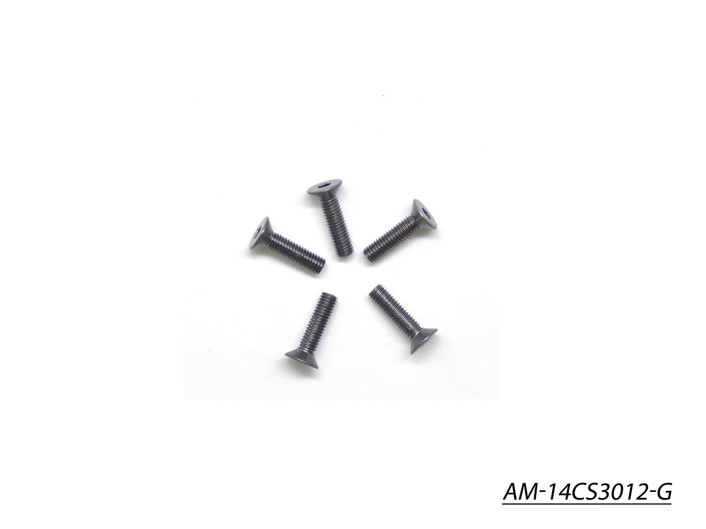 Alu Screw Allen Countersunk M3X12 Gray (7075) (5) (AM-14CS3012-G)