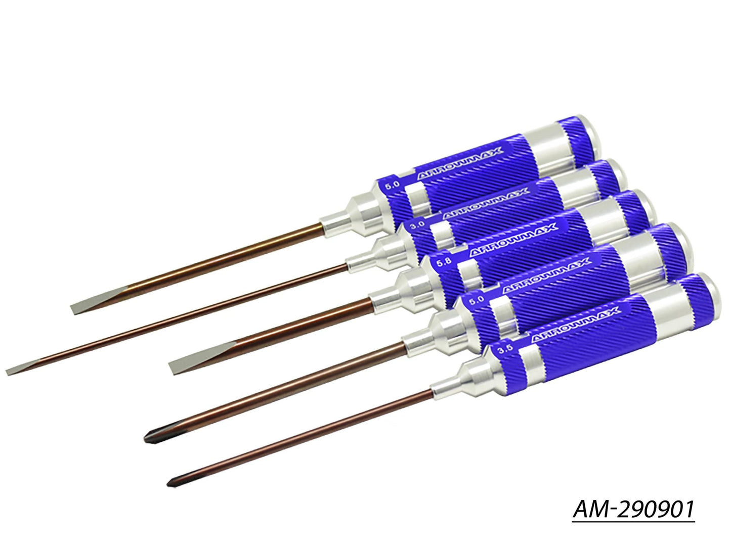 Phillips Screwdriver Set 3.5 5.0 & 5.8 X 120MM + Flat Head Screwdriver Set 3.0 & 5.0 - 5-Teilig (AM-290901)