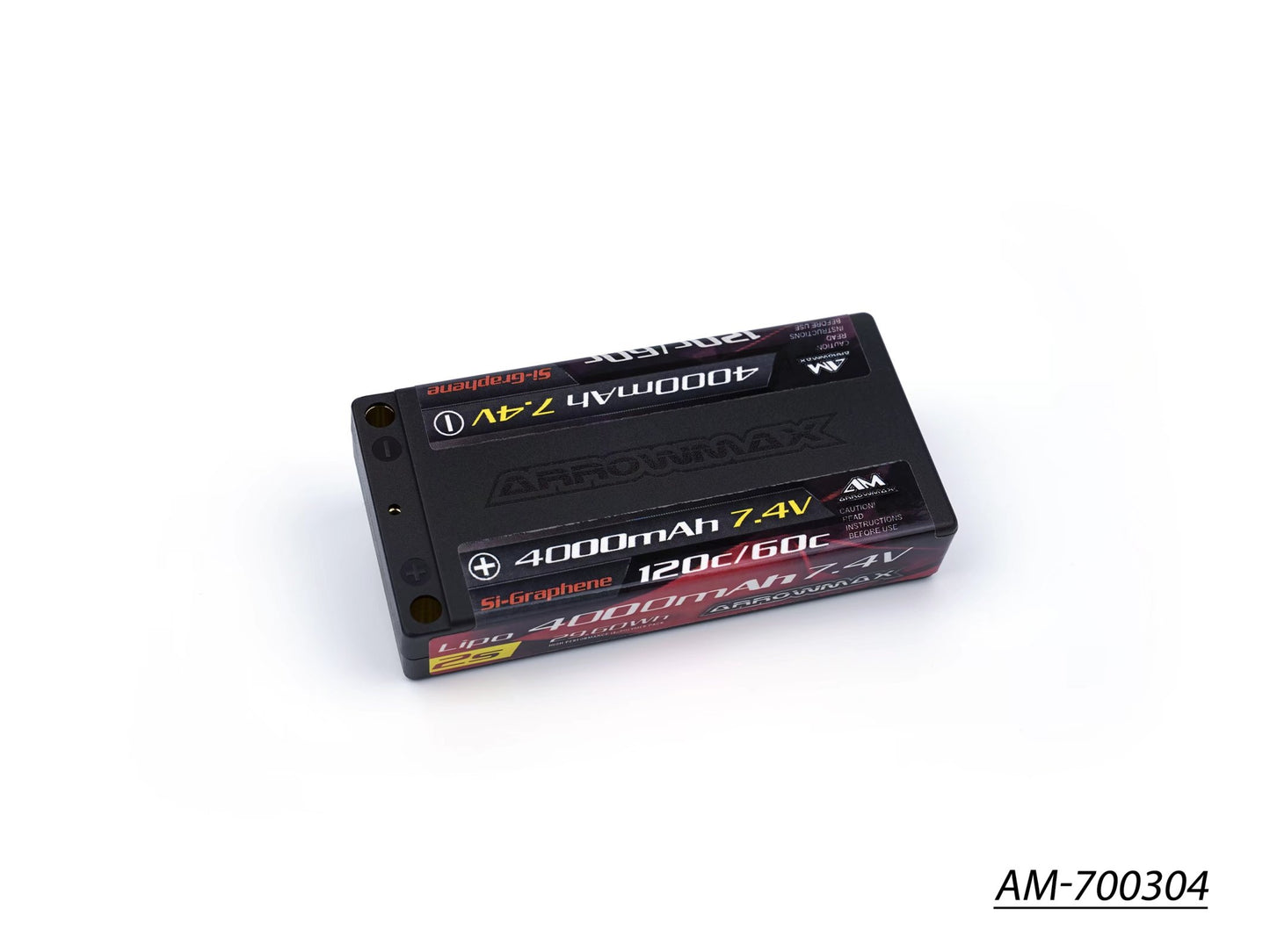 AM Lipo 4000mAh 1/12 Scale - 7.4V 60C Continuous 120C Burst 5mm (Si-Graphene) (AM-700304)