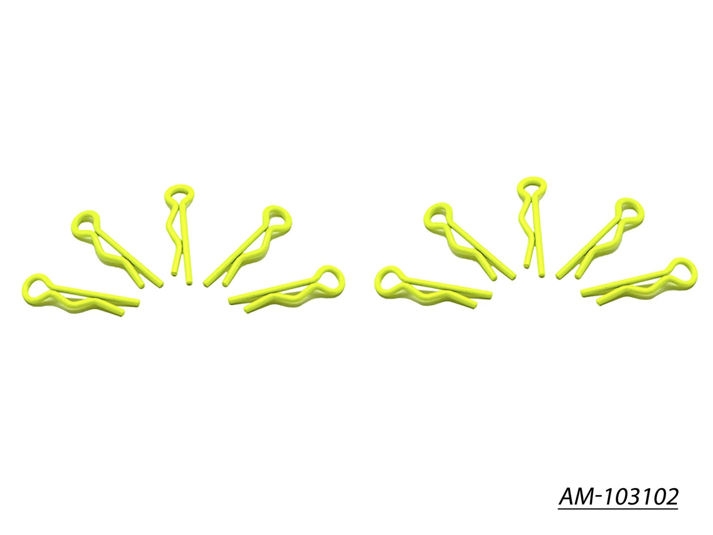 Small Body Clip 1/10 - Fluorescent Yellow (10) (AM-103102)