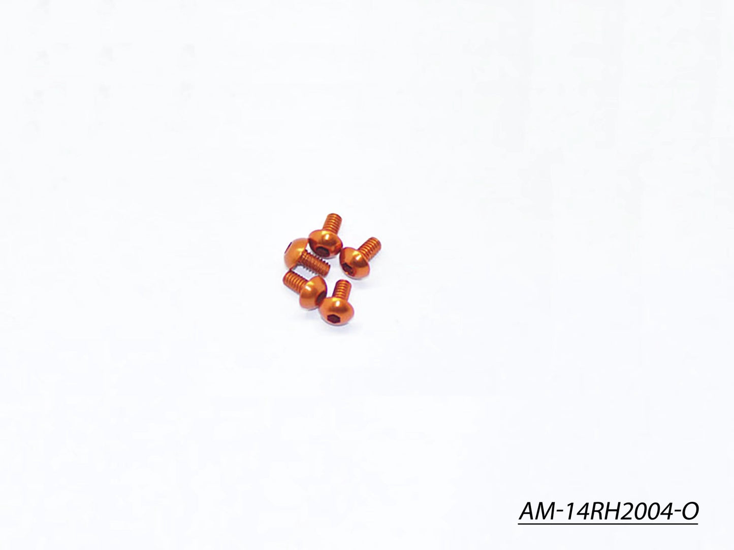 Alu Screw Allen Roundhead M2X4 Orange (7075) (5) (AM-14RH2004-O)