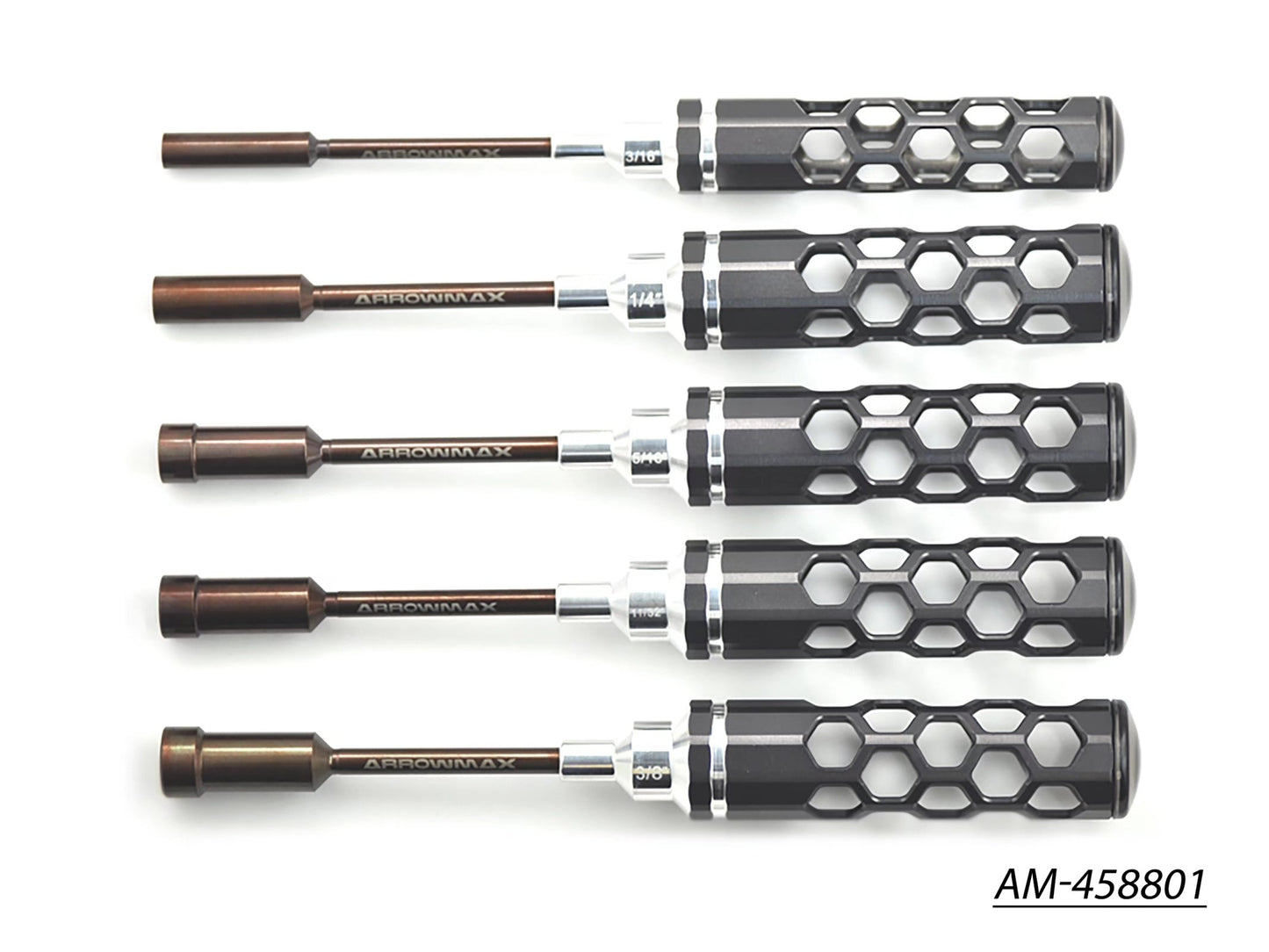 Nut Driver Set 3/16", 1/4" ,5/16", 11/32" & 3/8" X 100MM - 5-Teilig.  Honeycomb (AM-458801)