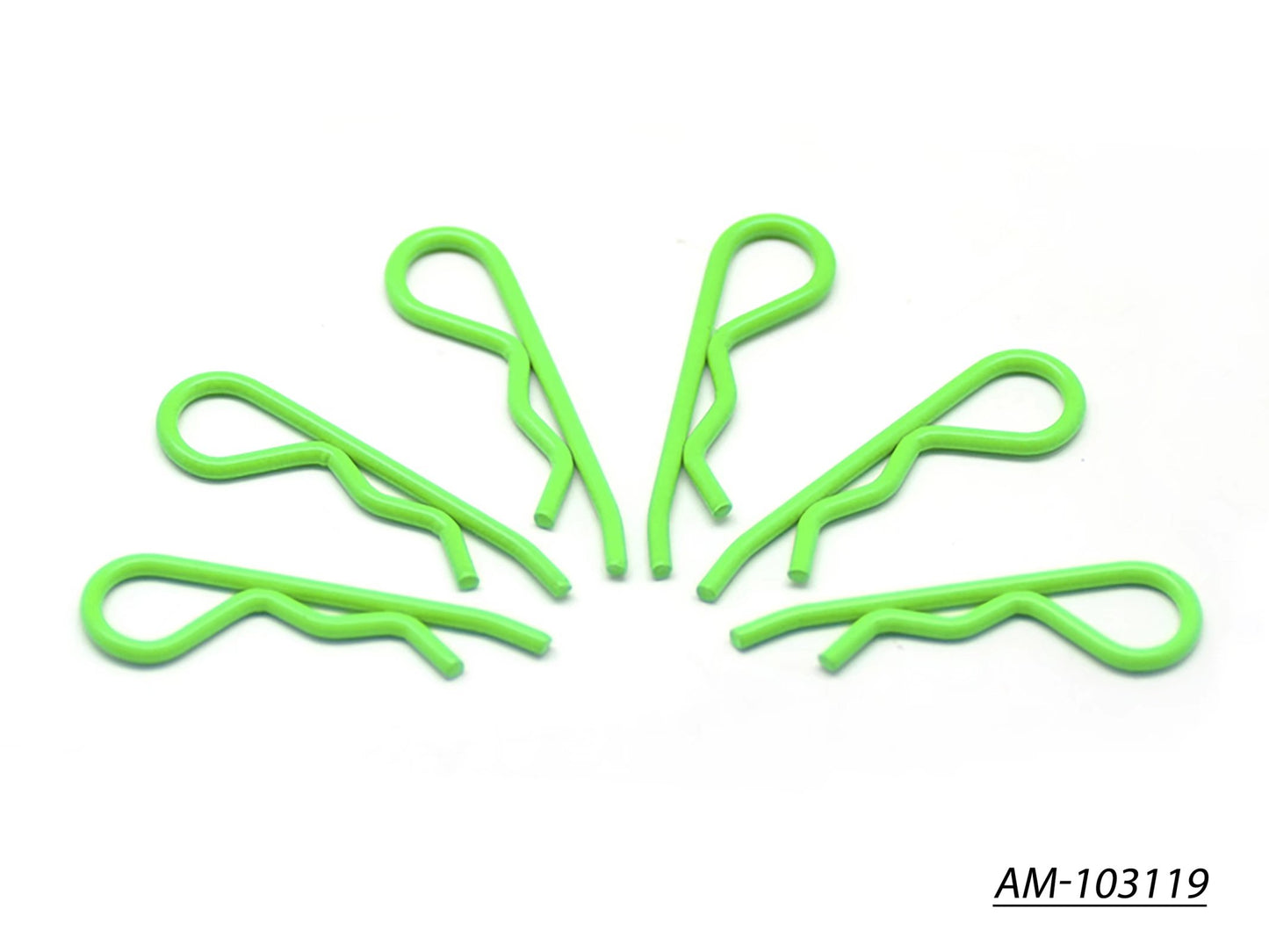 Body Clip 1/8 - Fluorescent Green (6) (AM-103119)