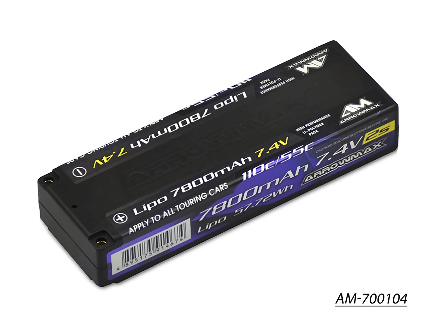 AM Lipo 7800mAh 2S TC - 7.4V 55C Continuous 110C Burst (AM-700104)