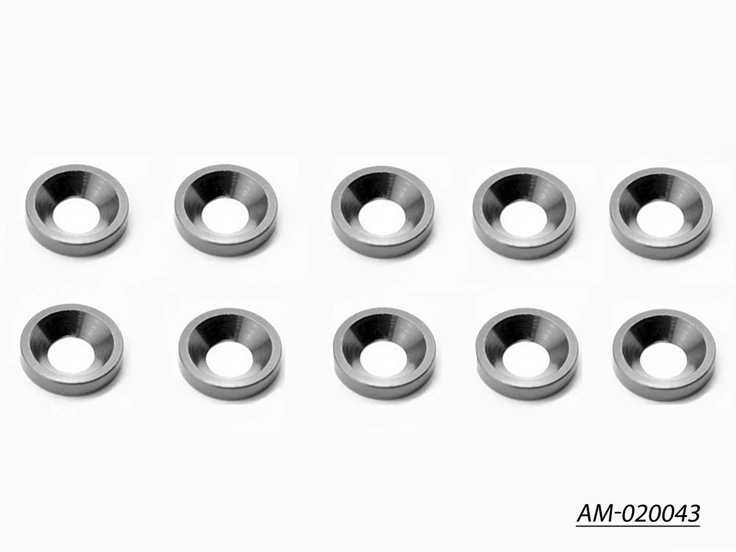 Alu M4 Countersink Washer-Gray (10) (AM-020043)