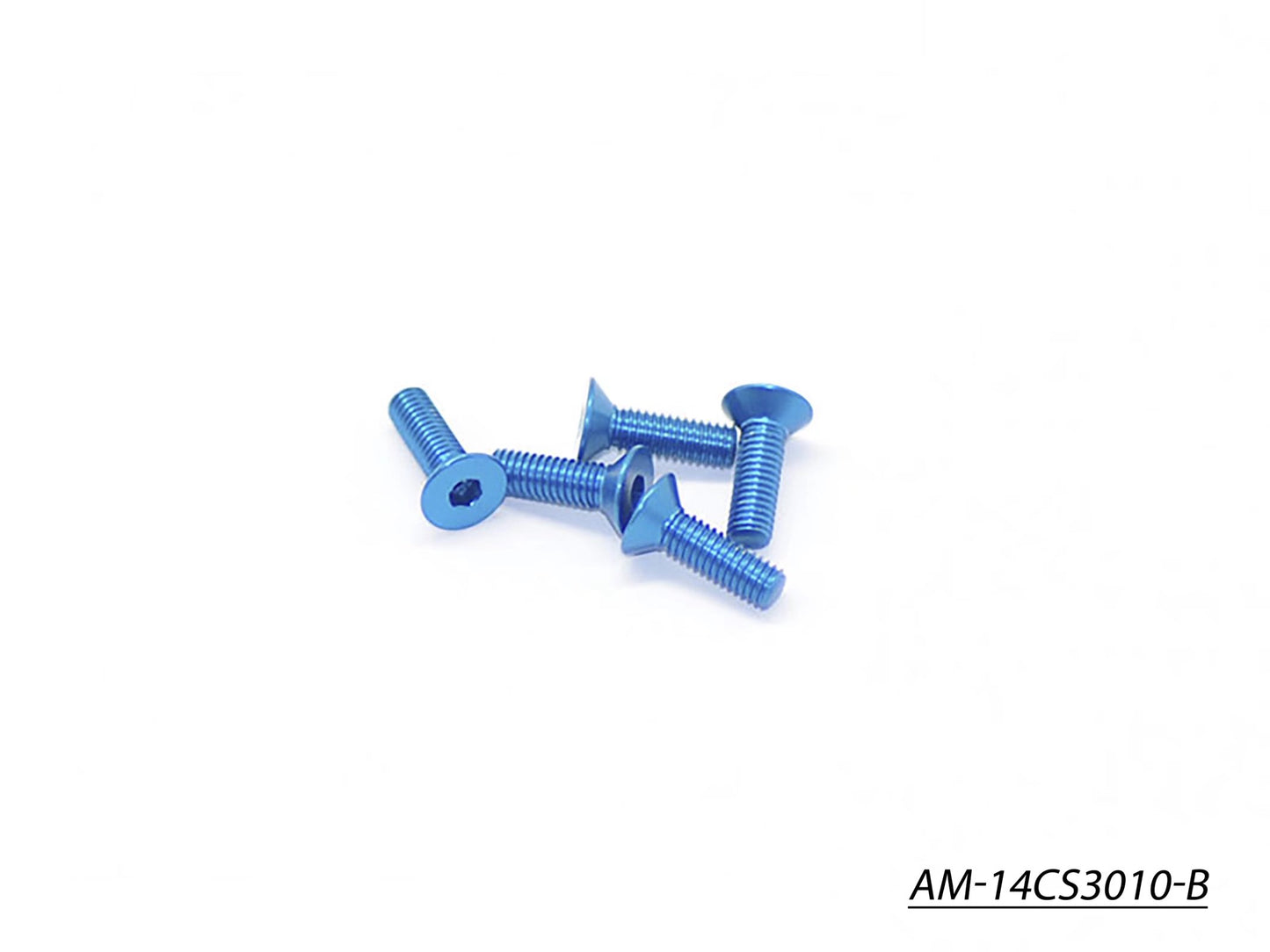 Alu Screw Allen Countersunk M3X10 Blue (7075) (5) (AM-14CS3010-B)