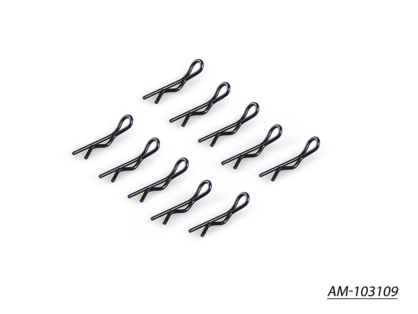 Small Body Clip 1/10 - Black  (10) (AM-103109)