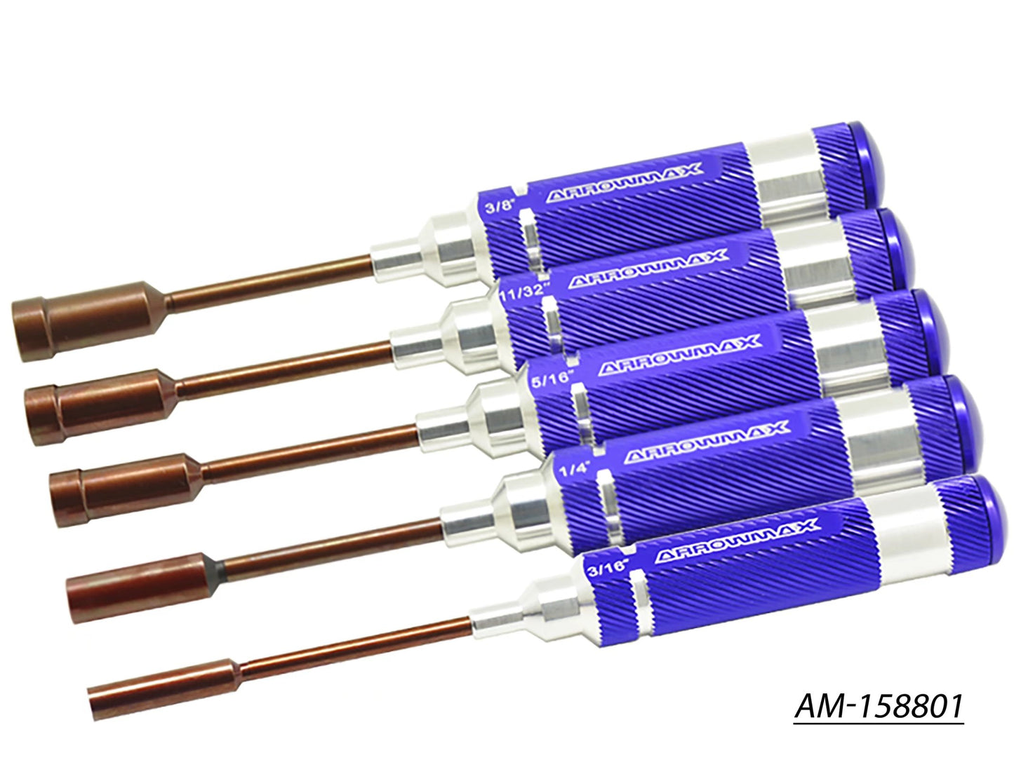 Nut Driver Set 3/16 1/4 5/16 11/32 & 3/8 X 100MM - 5-Teilig. (AM-158801)