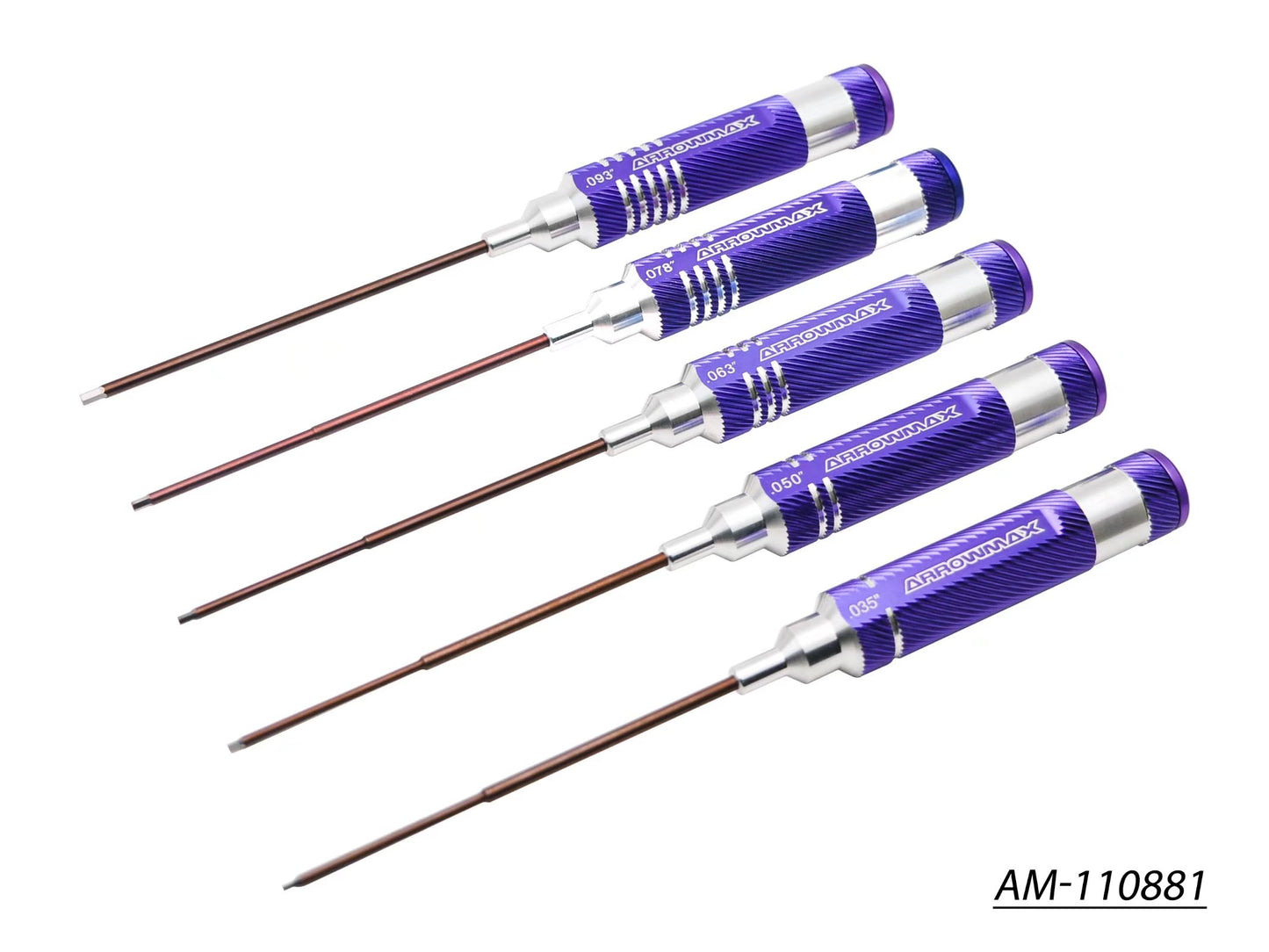 Allen Wrench Set .035, .050, .063, .078, .093 X 120MM - 5-Teilig.