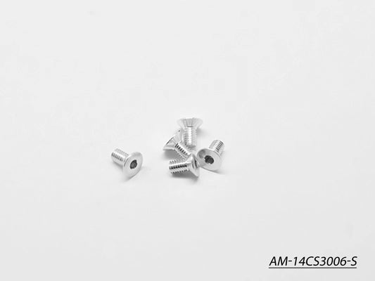Alu Screw Allen Countersunk M3X6 Silver (7075) (5) (AM-14CS3006-S)