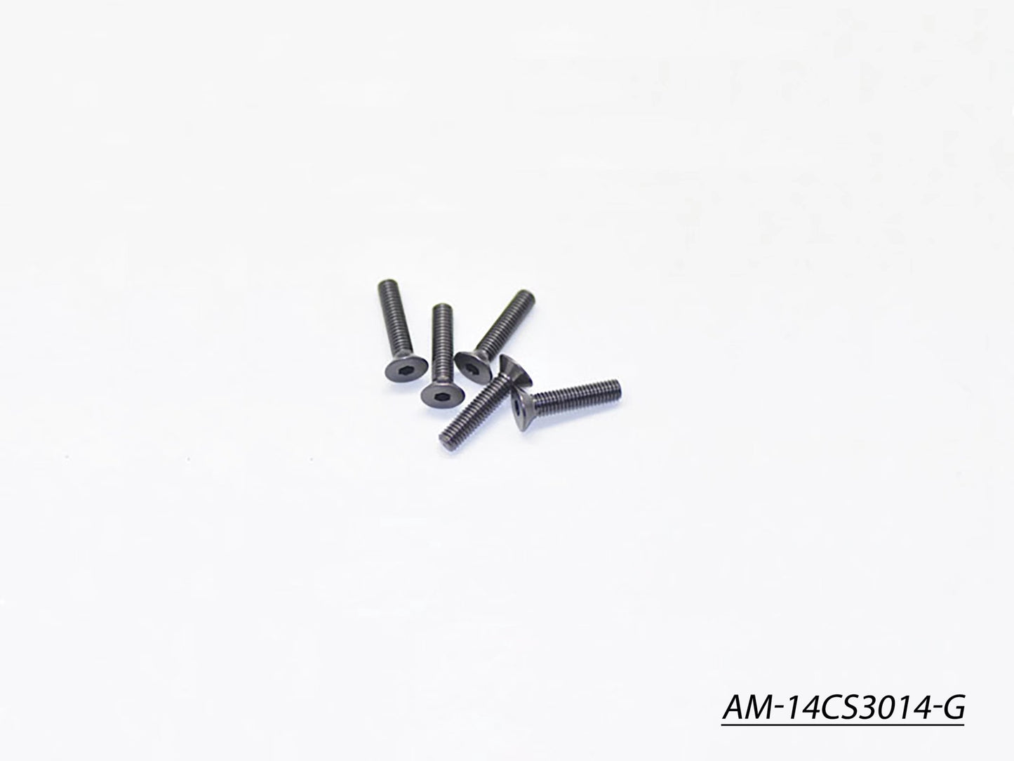 Alu Screw Allen Countersunk M3X14 Gray (7075) (5) (AM-14CS3014-G)