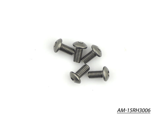 Titanium Screw Allen Round Head M3X6 (5) (AM-15RH3006)