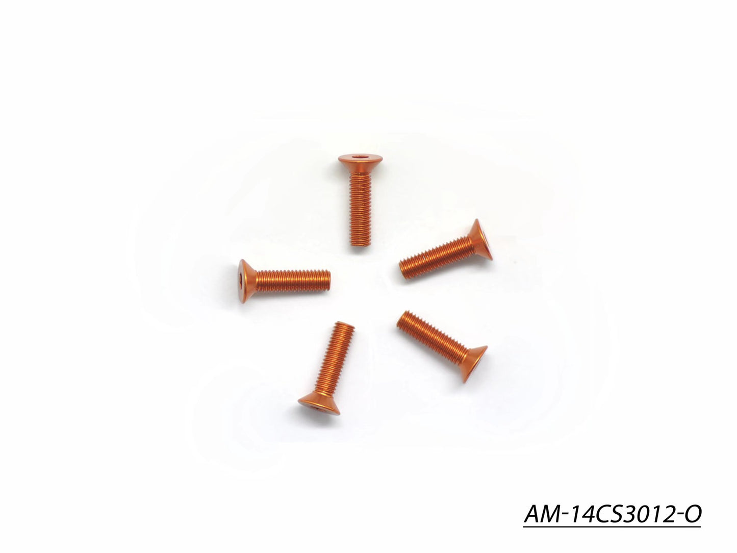 Alu Screw Allen Countersunk M3X12 Orange (7075) (5) (AM-14CS3012-O)